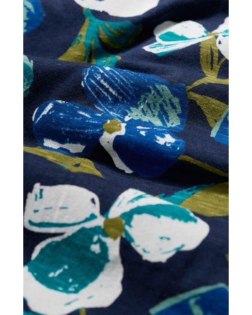 Seasalt Cornwall Blue Chateaux Floral Print Organic Cotton Midi Dress