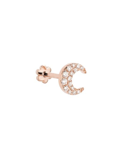 Maria Tash Pink Diamond Moon Threaded Stud Earring