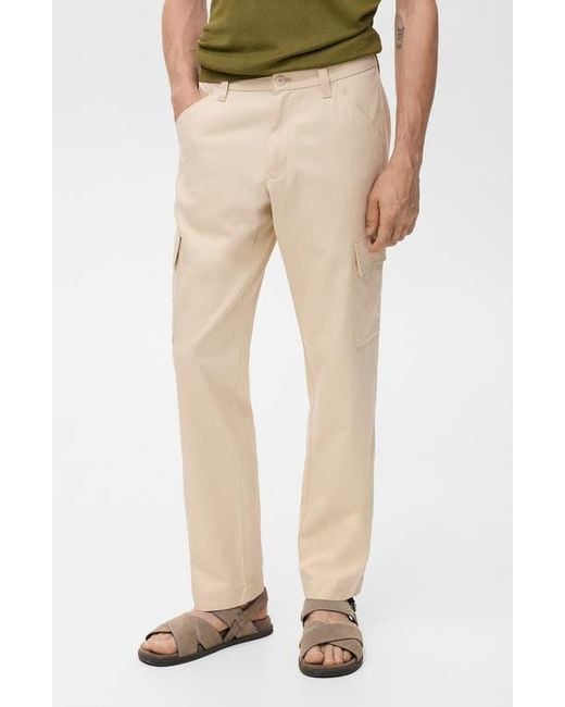 Mango Natural Cotton Blend Cargo Pants for men