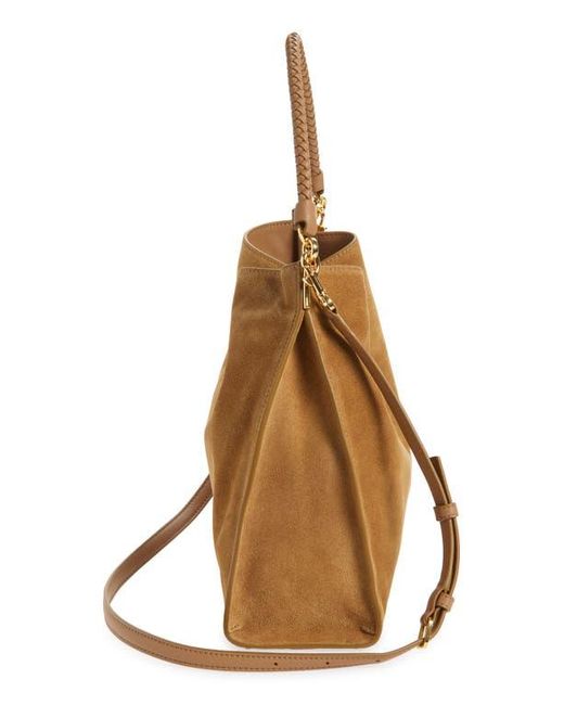 Veronica Beard Brown Beard Vida Suede Shoulder Bag