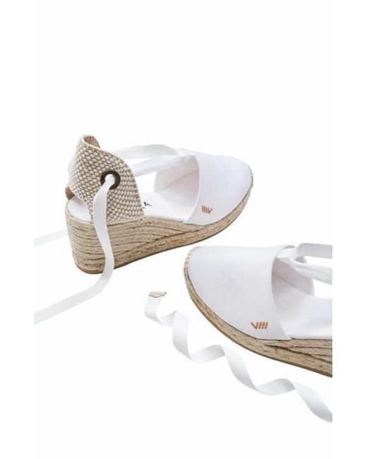 VISCATA White Escala Canvas Espadrille Wedges