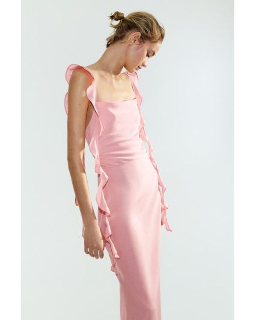 H&M Pink Draped-Panel Dress
