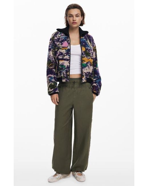 Desigual Black Wool Blend Woven Jacket