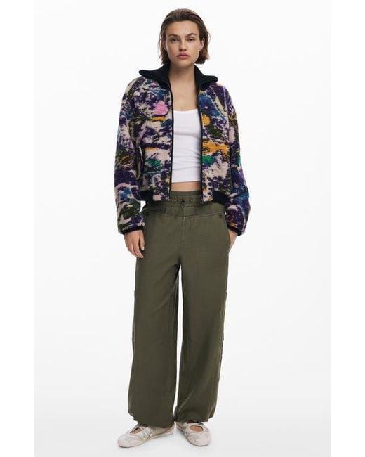 Desigual Black Wool Blend Woven Jacket