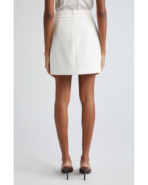 Veronica Beard White Emar Stretch Cotton Miniskirt