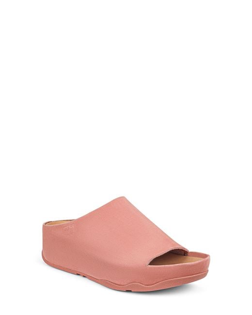Fitflop Pink Shuv Nubuck Slide Sandal