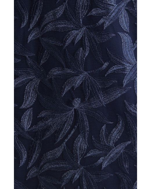 Sam Edelman Blue Leafy Embroidered Sheath Dress