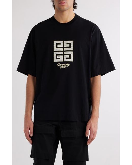 Givenchy Black New Studio Fit Oversize Logo Graphic T-Shirt for men