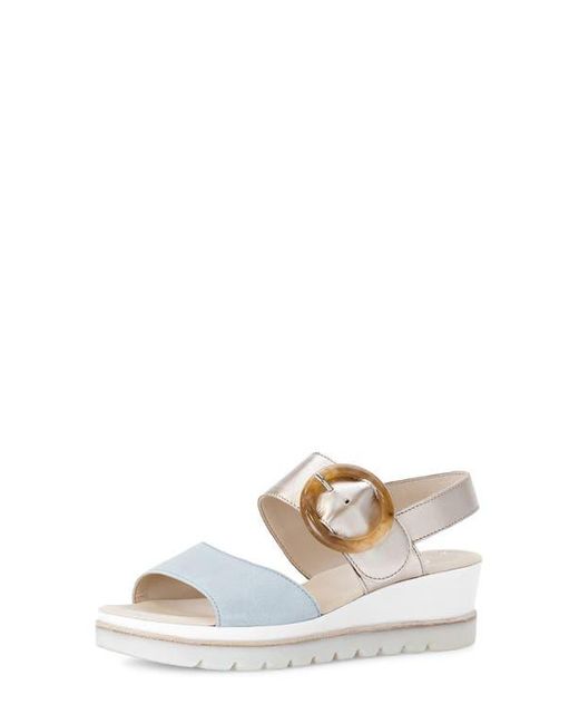 Gabor White Strappy Wedge Sandal