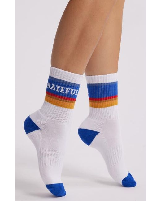 Friday Feelin Blue Grateful Crew Socks