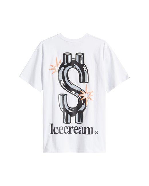 ICECREAM White Wealth Cotton Graphic T-shirt for men