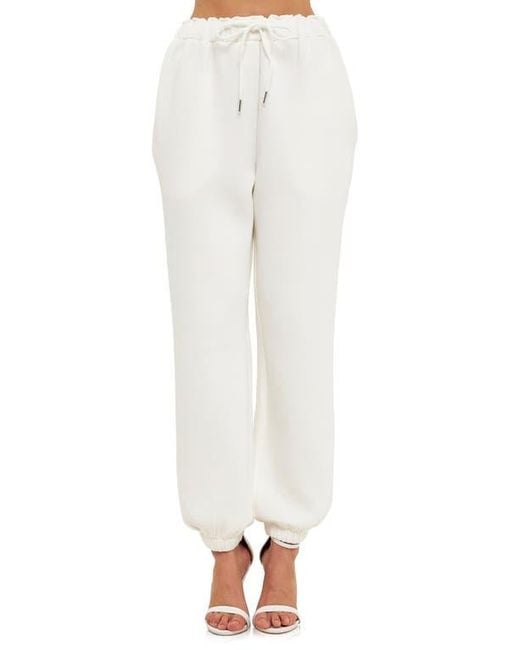 Grey Lab White Drawstring Joggers