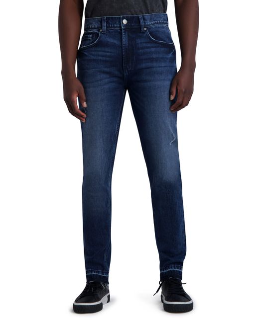 Karl Lagerfeld Blue Relase Hem Slim Fit Jeans for men
