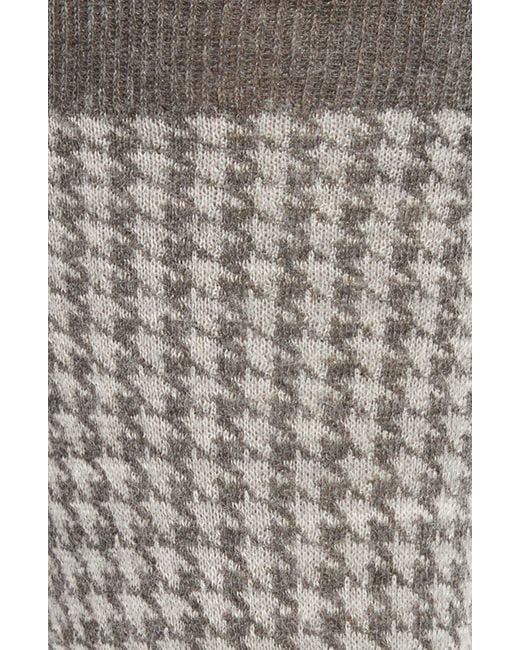 Canali Gray Houndstooth Cashmere & Silk Dress Socks for men