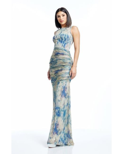 dress the population trumpet dress Iris Gown XL / Midnight Blue