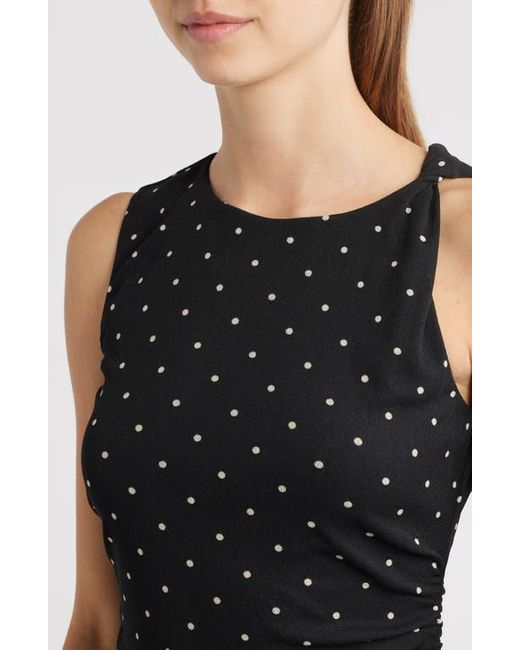 Rails Black Daija Polka Dot Sleeveless Asymmetric Midi Dress