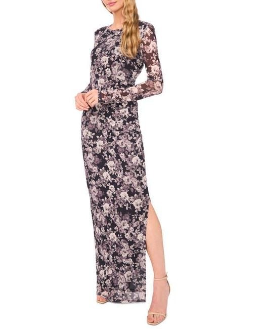 Ted Baker Multicolor Nic Shirred Long Sleeve Maxi Dress