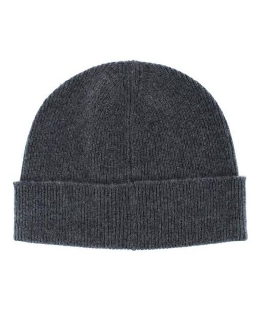 Trafalgar Gray Camden Cashmere Solid Colored Micro Ribbed Beanie for men