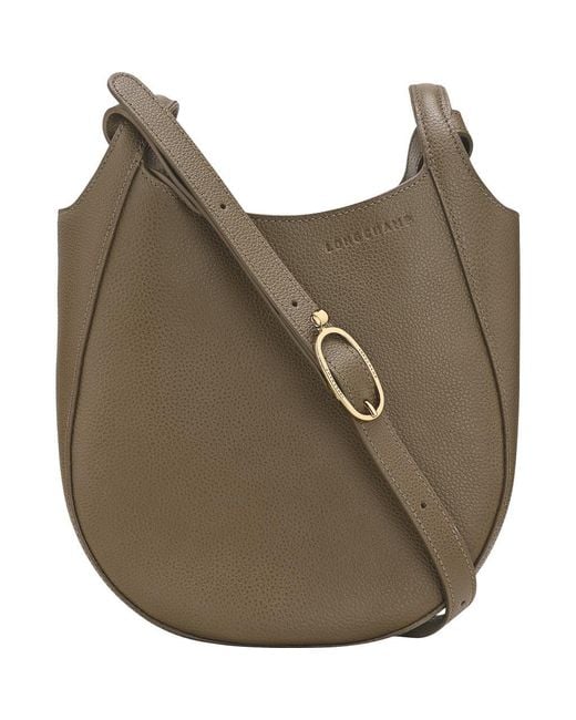 Longchamp Green Small Le Foulonne Leather Crossbody Bag