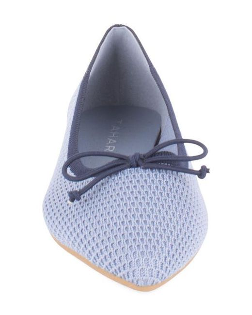 Tahari Blue Bogota Pointed Toe Flat