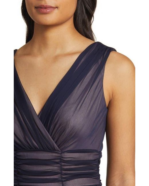 Connected Apparel Women's Blue Chiffon Overlay Fit & Flare Dress -  coffeafoods.com
