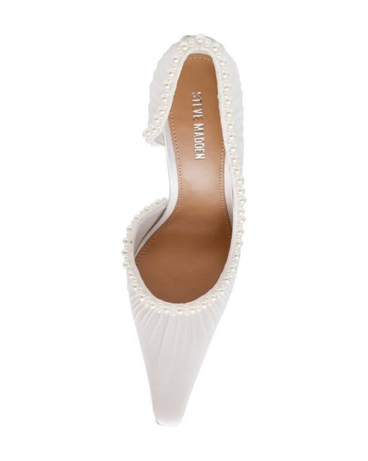 Steve Madden White Elegant Half D'Orsay Pump