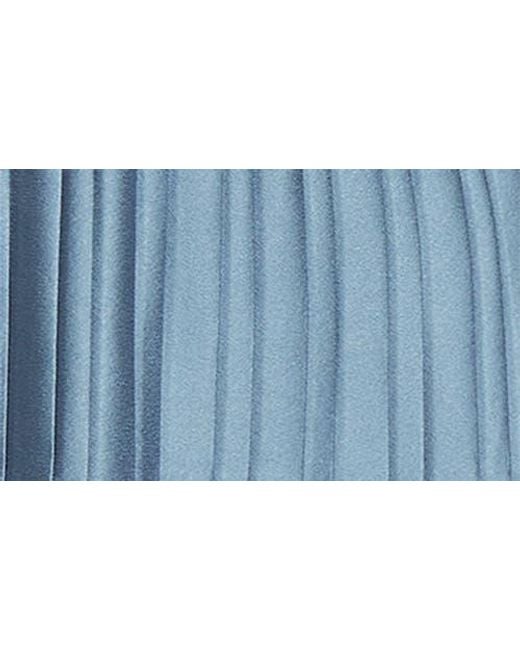 Reiss Blue Ania Belted Pleated Maxi Dress