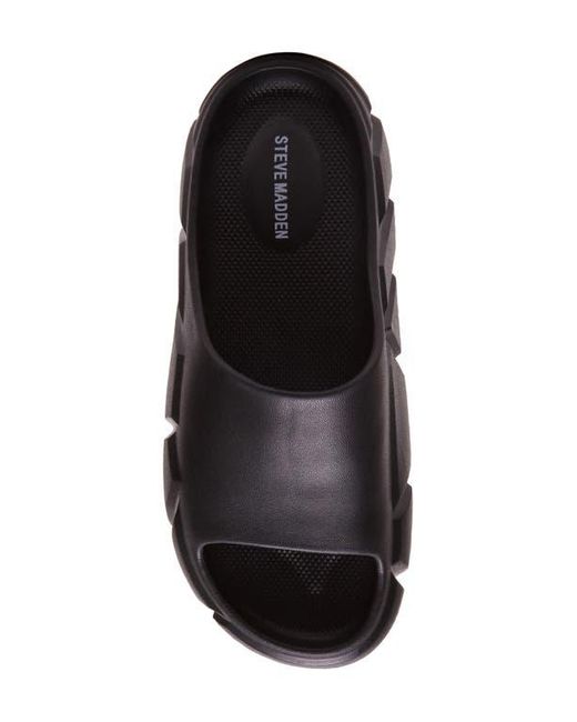 Steve Madden Black Charged Slide Sandal for men