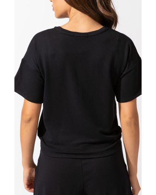 Threads For Thought Black Shana Drop Shoulder Terry Top
