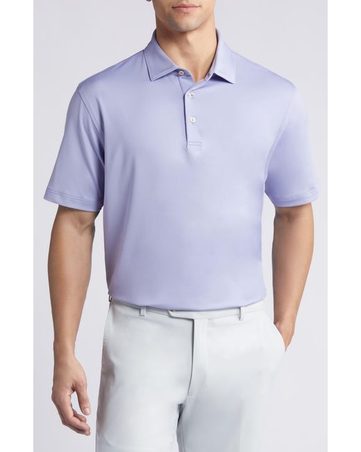 Peter Millar Blue Solid Jersey Performance Polo for men