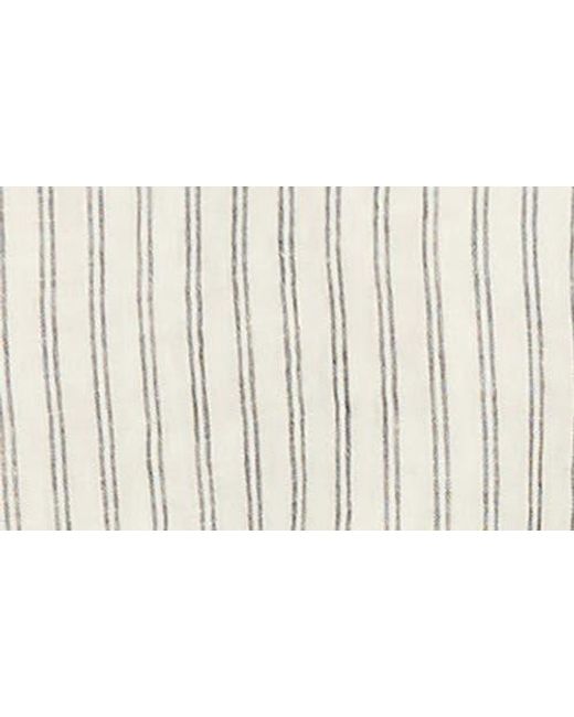 Nation Ltd Blue Cara Stripe Button Shoulder Linen Tank