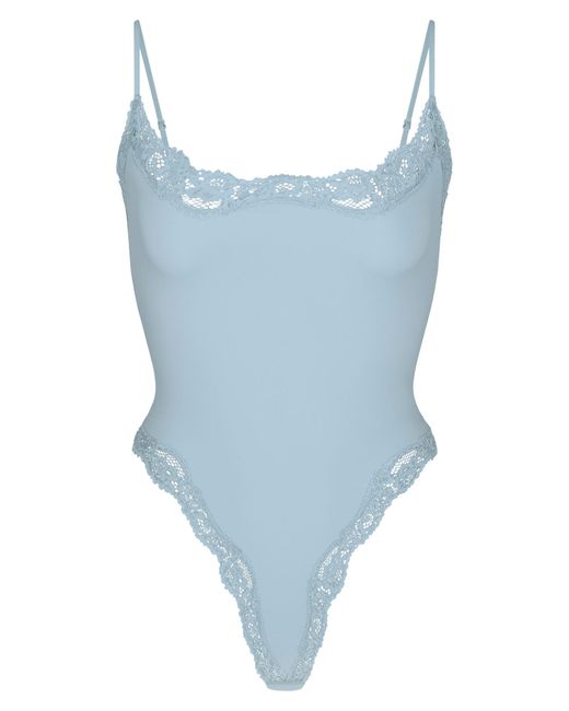 Skims Blue Fits Everybody Corded Lace Cami Bodysuit