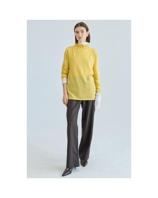 ALMINA CONCEPT Yellow Funnel Wool/Cash Turtleneck