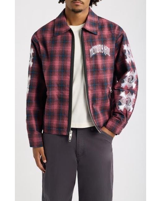 Memory Lane Red Plaid Zip Jacket for men