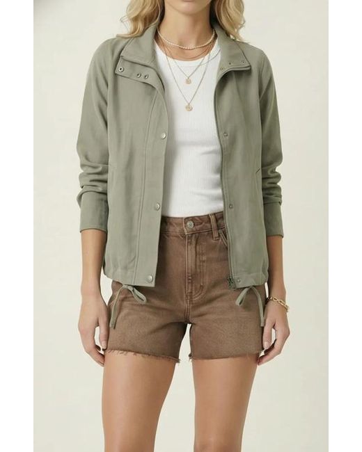Modenaire Natural Cropped Utility Drawstring Jacket
