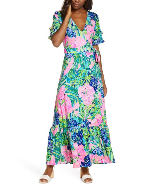 Lilly Pulitzer White Emmerson Wrap Maxi Dress