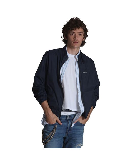 Members Only Blue Windbreaker Packable Jacket for men