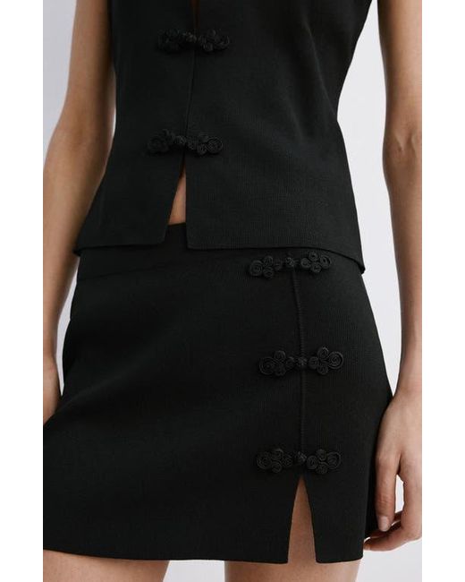 Mango Black Side Slit Miniskirt