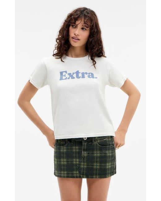 BDG Black Plaid Denim Ultra Miniskirt