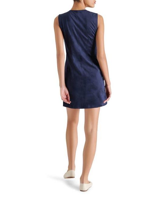 Steve Madden Blue Elsa Sleeveless Faux Suede Minidress