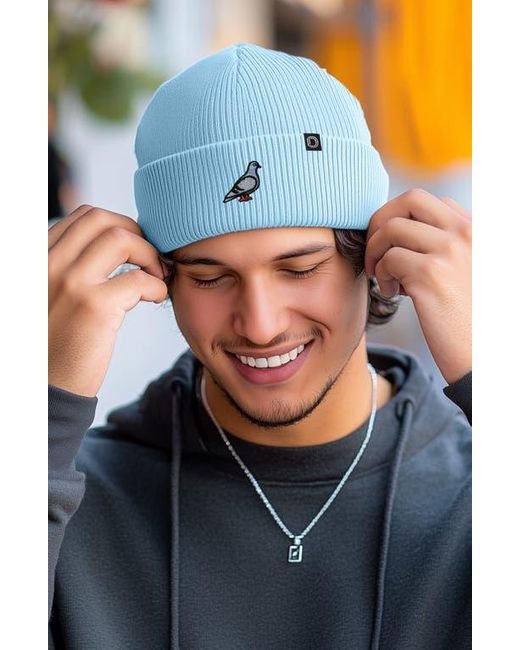 Alix Blue Pigeon Beanie Cap for men