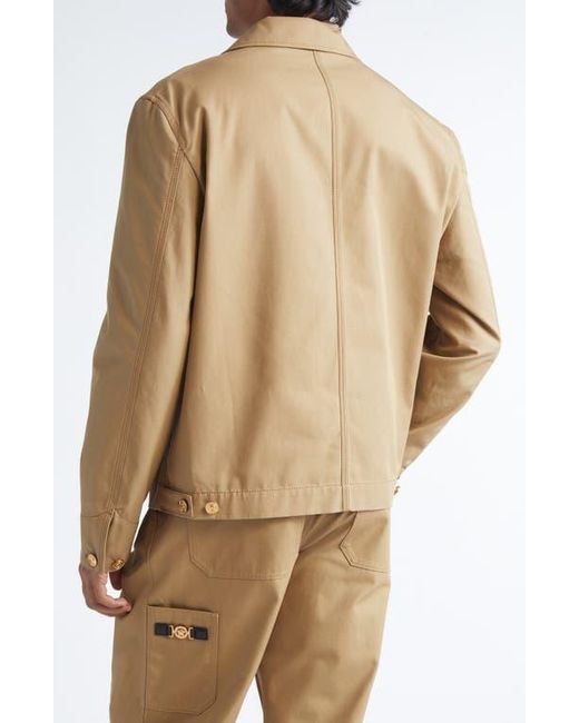 Versace Natural Medusa Cotton Canvas Chore Jacket for men