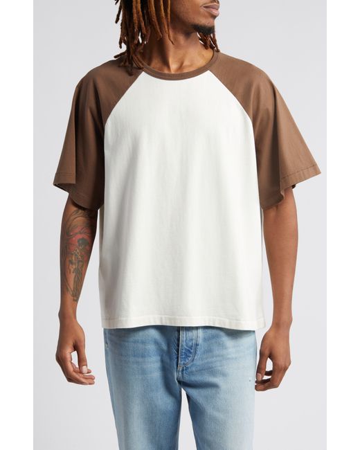 Elwood White Oversize Short Sleeve Raglan T-shirt for men