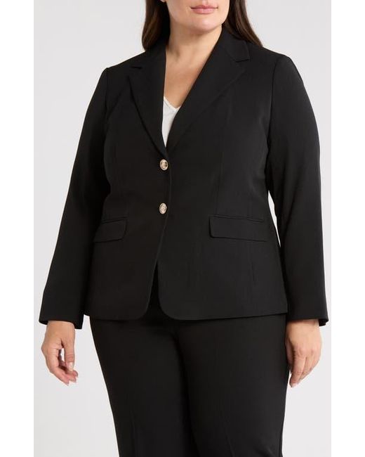 Kasper Black Stretch Crepe Two-Button Blazer