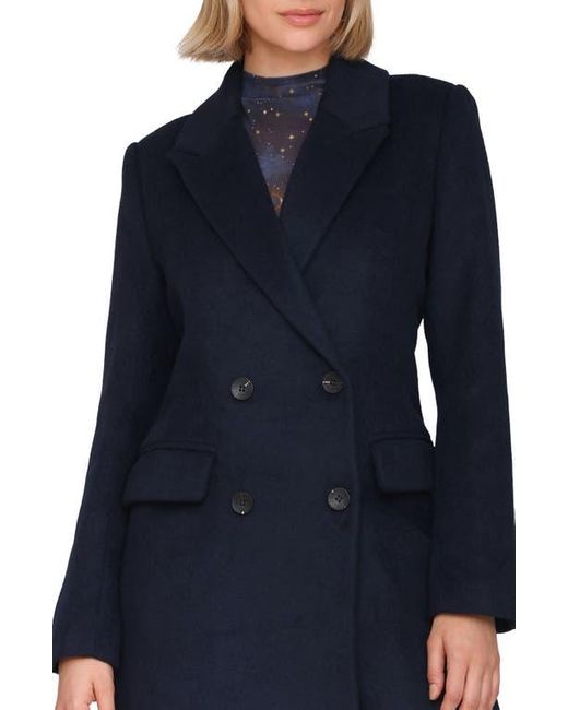 Avec Les Filles Blue Relaxed Double Breasted Coat