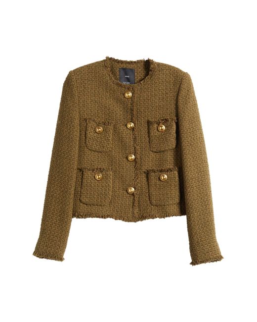 Mango Green Wintour Tweed Jacket