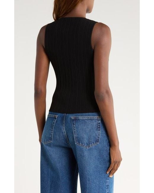 PAIGE Blue Leira Button Front Sweater Tank