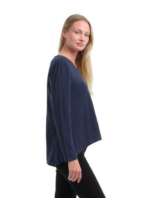 Wilt Blue Metallic Thread V-Neck
