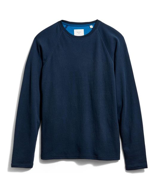Billy Reid Blue Long Sleeve Cotton & Modal Crewneck T-Shirt for men