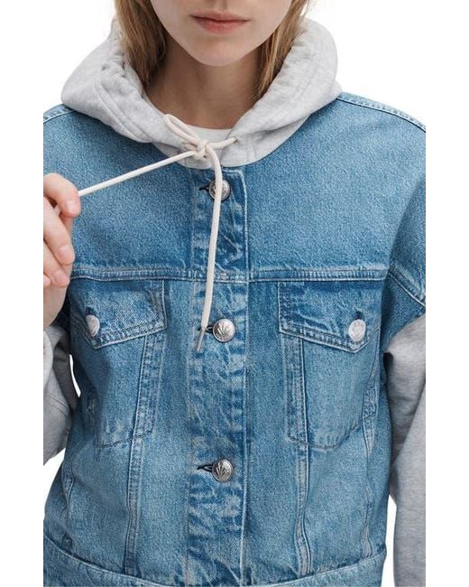 Rag & Bone Blue Rb Miramar Mixed Media Jacket